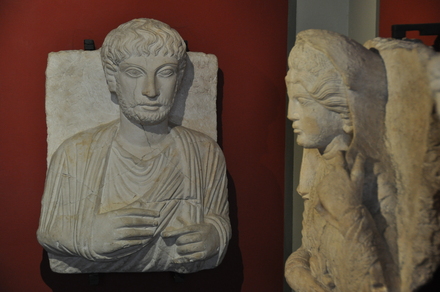 Palmyra, Marble plate with funerary Palmyrene inscription
