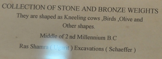 Ugarit, Weights in the shape of animals