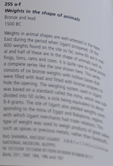 Ugarit, Weights in the shape of animals