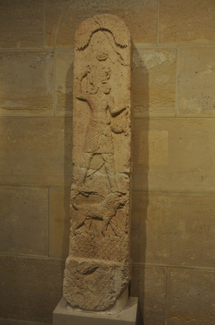 Tell Kazel, Stele of Amrit or Shadraphe with relief wargod