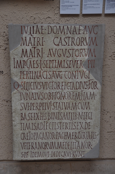 Scivades, Inscription on statue base for Julia Domna