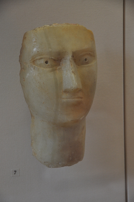 Head of a woman, made of albaster