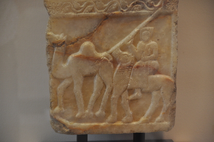 Tombstone of a dromedary rider, detail