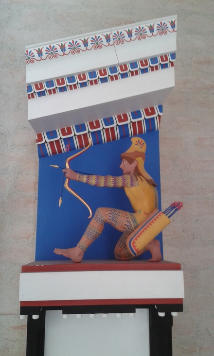 antike Statur Farbrekonstruktion