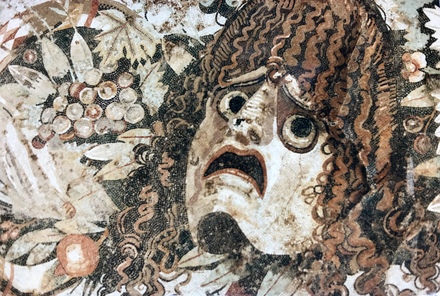 Mosaic (detail) originated from the House of the Faun.