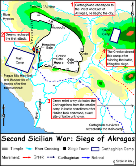 Siege of Akragas in 406 BC.