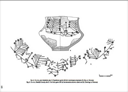 Figural decoration. Urn from grave 380. Kosin