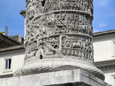 Detail of the lower half of the Column of Marcus Aurelius, Rome