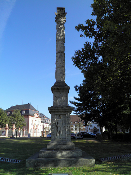 The replica of the Jupiter Column, the original was found in Mainz in found in 1905 broken into more than 2000 pieces, Mogontiacum (Mainz), Germania