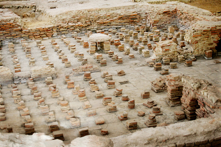 Overblijfselen vloerverwarming thermen Heerlen