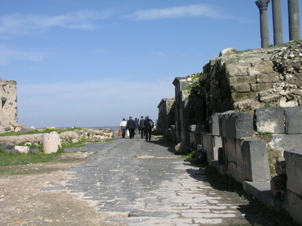Ruins of the Byzantine church - on the right.