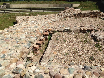 Western double wall and buildings.