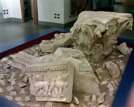Architectural fragments from the temple