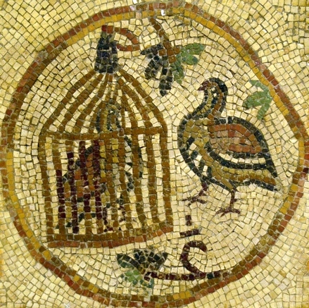Gerasa, Chuch of St Elias, Byzantine Mosaic of a Bird