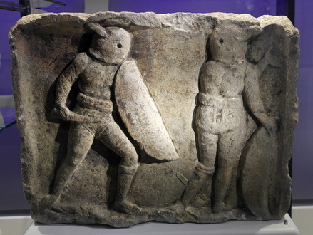Relief with two gladiators