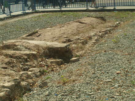 Remains of aqueduct in front of Saint Sophia Museum entrance
