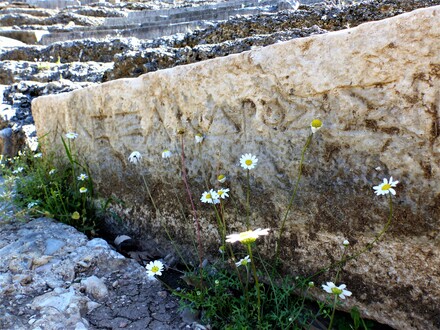 GITANA .INSCRIPTION OF THE NAME ''ALEXANDROS'' ON THEATER'S CAVEA