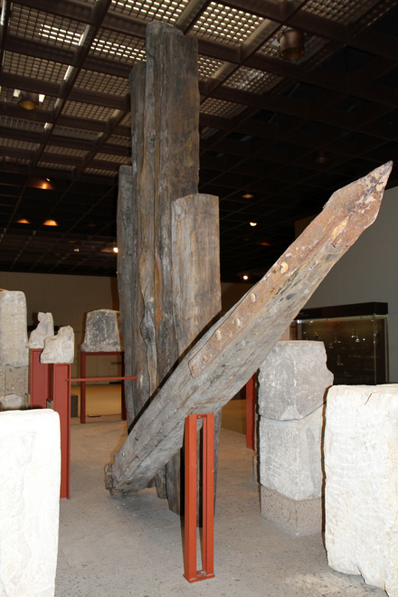 Eichenpfähle des Fundaments der Kölner Römerbrücke