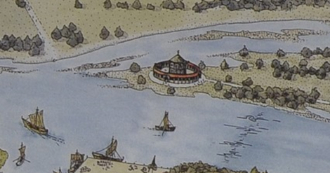 Römische rundbau auf Rheininsel Gwerd