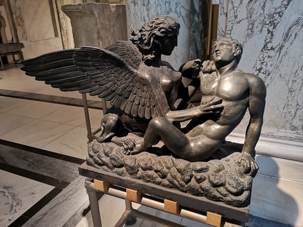 Sphinx devouring a boy