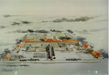 Reconstructietekening van de villa rustica aan de Steinweg