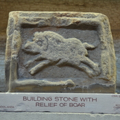 Building stone with relief of boar