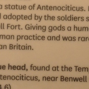 Head of the local god Antenociticus, explanation