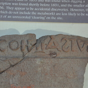 Detail of tile with Inscription (Latin) Cohors II Asturum