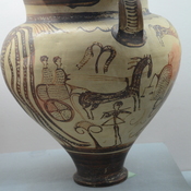Enkomi, Tomb 17, Mycenaean krater with the picture of a chariot with Jupiter