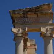 Kourion, Temple of Apollo Hylates, shrine, columns and frieze with Nabatean capitals