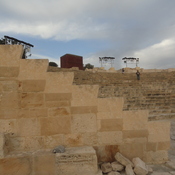 Kourion, Theater, Cavea with seats and wall