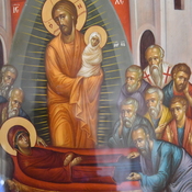 Kiti, Church of Panagia Angeloktistis, Wall painting of the death of St Mary