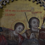 Kiti, Church of Panagia Angeloktistis, Painting of George and Demetrius