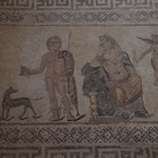 Nea Paphos, House of Dionysus, Room 6 with mosaic of Hippolytus and his dog in a hunting scene