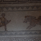 Nea Paphos, House of Dionysus, Room 10 with mosaic presenting lunging of a horse