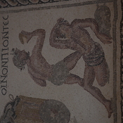 Nea Paphos, House of Dionysus, Room 16 with mosaic with fighting wine drinkers