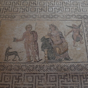 Nea Paphos, House of Dionysus, Room 6 with mosaic of Hippolytus and his dog in a hunting scene
