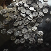 Nea Paphos, House of Dionysus, Room 13, Treasure of 2484 silver coins
