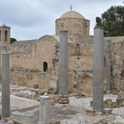 Nea Paphos, Chrysopolitissa, South facade of the church with columns of the basilica