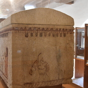 Old Paphos, Kato Alonia, sarcophagus with Ajax removing the body of Achilles