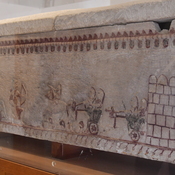 Old Paphos, Kato Alonia, sarcophagus with the siege of a city, in which Hercules is participating