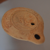 Old Paphos, Roman terracotta lamp with bottle