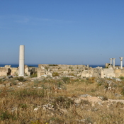 Salamis, Remains of the Kampanopetra basilica, columns and wall