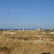 Salamis, Remains of the Kampanopetra basilica, columns and wall