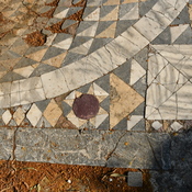 Salamis, Remains of the Kampanopetra basilica, round mosaic