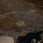 Salamis, Remains of the Kampanopetra basilica, round mosaic