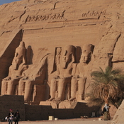 Abu Simbel, Temple by Ramesses II, Men, Entrance with statues of sitting pharaoh's