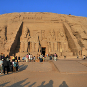 Abu Simbel, Temple by Ramesses II, Men, Entrance with statues of sitting pharaoh's