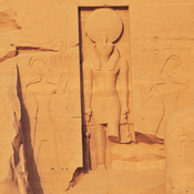 Abu Simbel, Temple by Ramesses II, Men, High relief with Horus