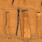 Abu Simbel, Temple by Ramesses II, Men, Legs of Ramesses with spouses and children
